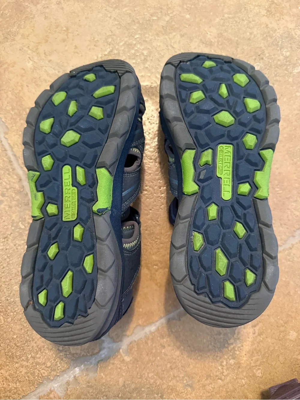 Merrell Hydro Hiker Sandals Navy and Green Boys Size 4
